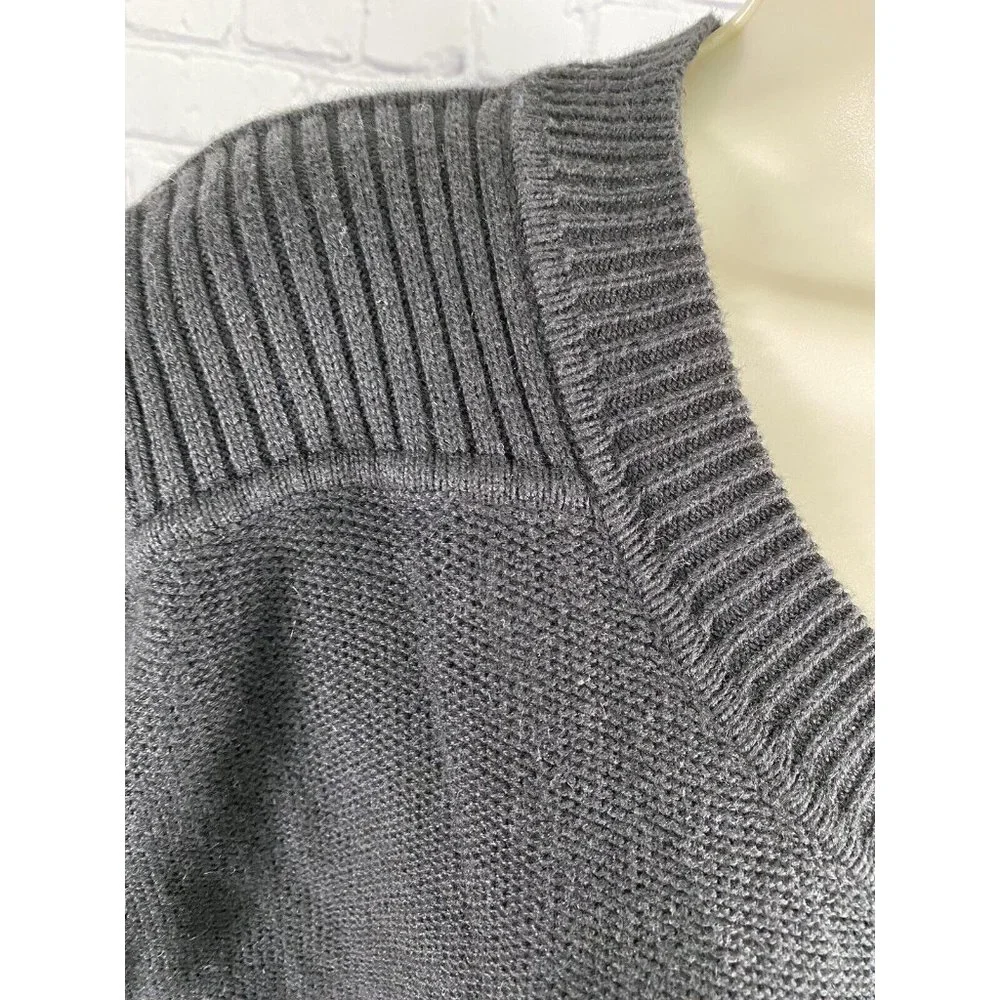 Michael Kors Front Zip Short Sleeve Knit Short Black Casual Dress L
